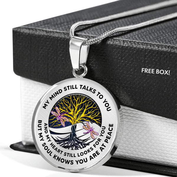 JL1407043 My Mind Still Talks To You Purple Dragonflies  Yin Yang Tree Of Life Luxury Necklace with Back Engraving