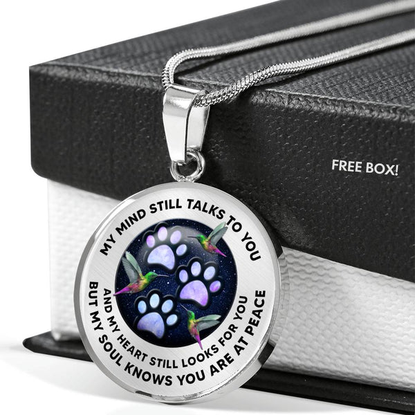 JL1707027 My Mind Green Hummingbirds Black Colorful Paws And Galaxy Luxury Necklace with Back Engraving