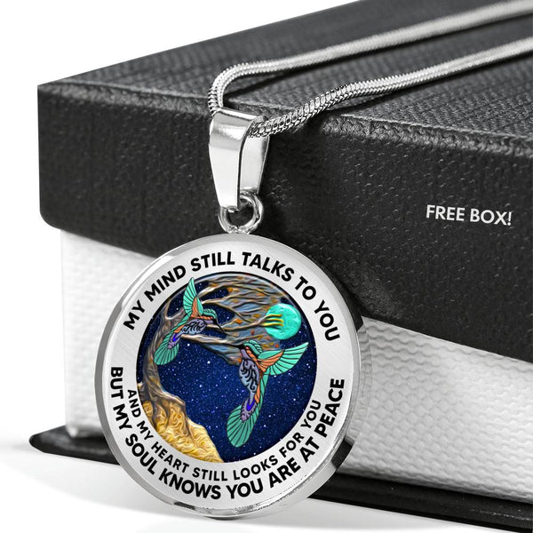 AG2108051 My Mind Still Talks To You Hummingbirds Tree Of Life  Luxury Necklace with Back Engraving