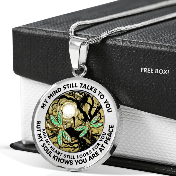 AG2208064 My Mind Still Talks To You Dragonflies Tree Of Life Meditation Luxury Necklace with Back Engraving