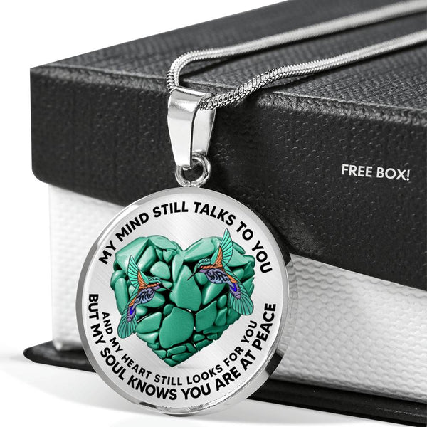 SP0109051 Mind Still Talks To You Hummingbirds Broken Heart Of Rocks Luxury Necklace with Back Engraving