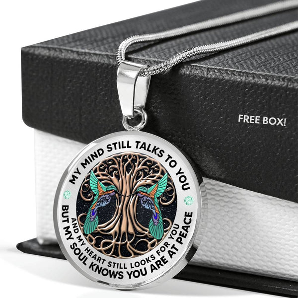 AG2008057 My Mind Still Talks To You Hummingbirds Tree Of Life  Luxury Necklace with Back Engraving