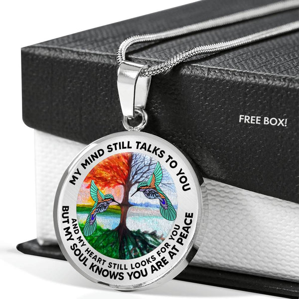 AG2008056 My Mind Still Talks To You Hummingbirds Four Seasons Tree Of Life  Luxury Necklace with Back Engraving