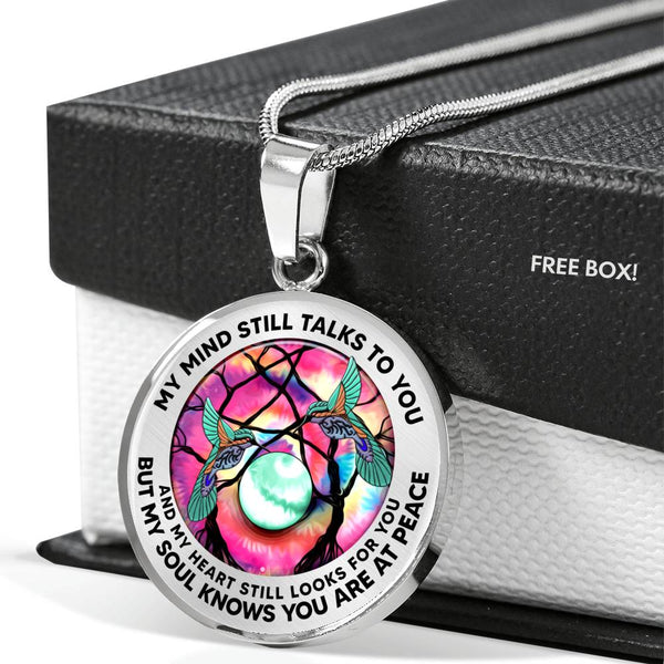 AG2108056 My Mind Still Talks To You Hummingbirds Tie Dye Tree Of Life  Luxury Necklace with Back Engraving