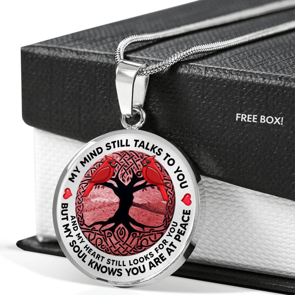 AG1308045 My Mind Still Talks To You Red Cardinals Tree Of Life  Luxury Necklace with Back Engraving