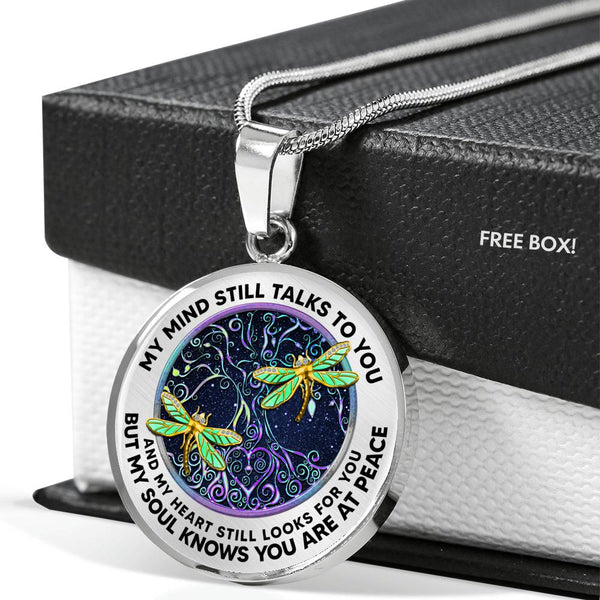 AG0608099 My Mind Still Talks To You Golden Dragonflies Metal Tree Of Life Luxury Necklace with Back Engraving