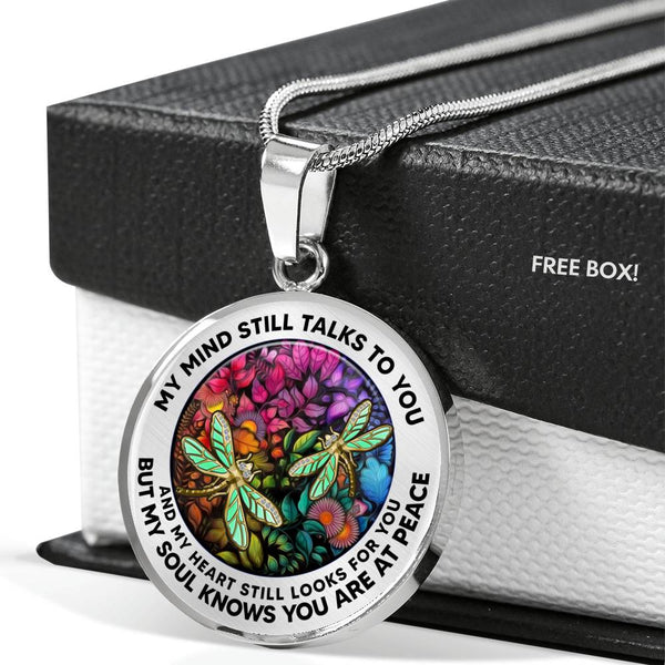 AG2408059 My Mind Still Talks To You Dragonflies Flower Luxury Necklace with Back Engraving