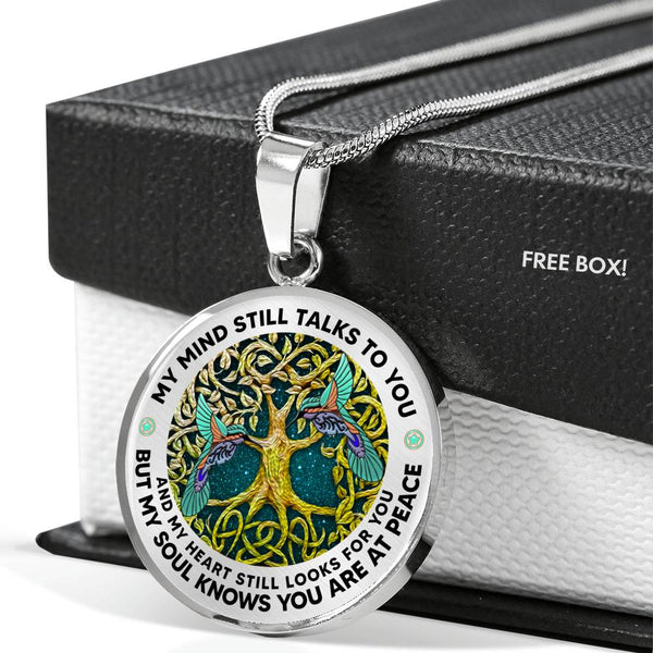 AG1508034 My Mind Still Talks To You Hummingbirds Tree Of Life  Luxury Necklace with Back Engraving