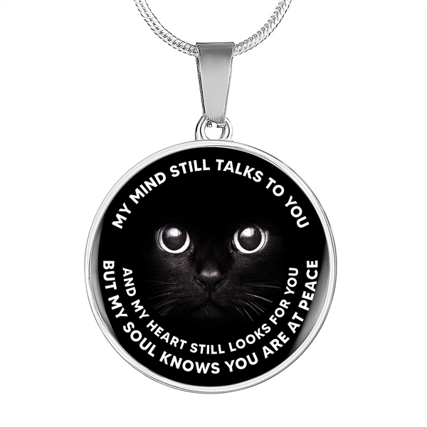 My Mind Still Talks To You Black Cat CNLVBC0003 Memorial Necklace