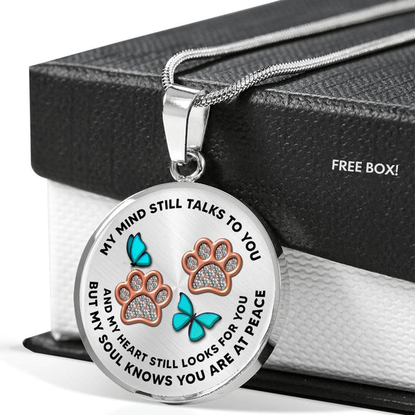 JL1507003 My Mind Turquoise Butterflies Rose Gold Paw Luxury Necklace with Back Engraving