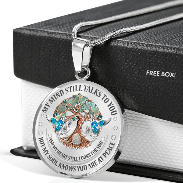 My Mind Still Talks To You Hummingbirds Tree Of Life Craft SP1909074 Luxury Necklace with Back Engraving