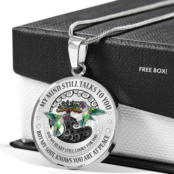 My Mind Still Talks To You Green Hummingbirds Chakra Tree Of Life SP1909065 Luxury Necklace with Back Engraving