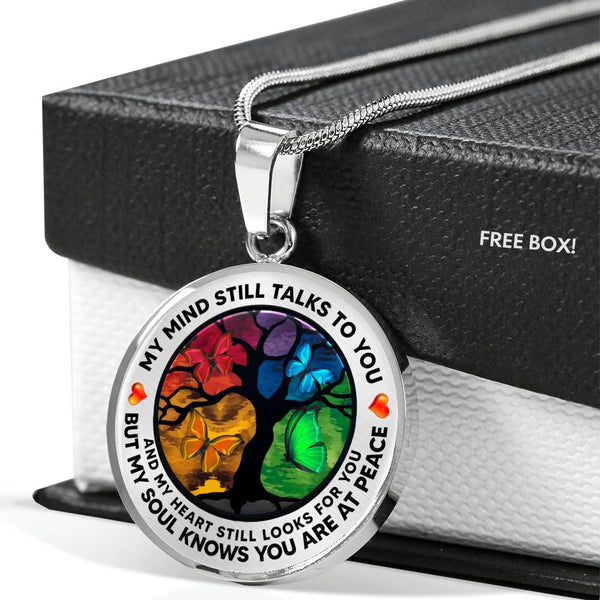 AG1308001 My Mind Still Talks To You  Luxury Necklace with Back Engraving
