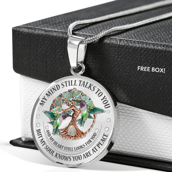 My Mind Still Talks To You Green Hummingbirds Tree Of Life Craft SP1909067 Luxury Necklace with Back Engraving