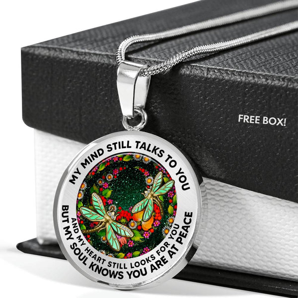 AG2608055 My Mind Still Talks To You Dragonflies Flower Luxury Necklace with Back Engraving
