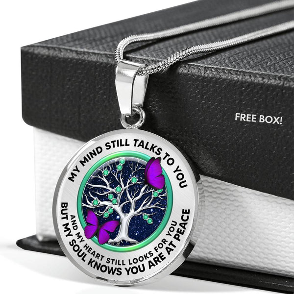 JL2307029 My Mind Purple Butterflies New Family Tree Of Life And Galaxy Luxury Necklace with Back Engraving
