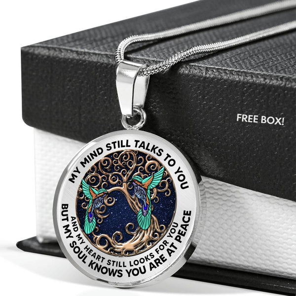 AG0408091 My Mind Still Talks To You Hummingbirds Tree Of Life And Galaxy Luxury Necklace with Back Engraving