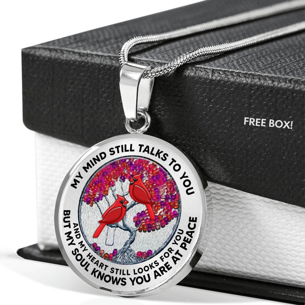 AG2108038 My Mind Still Talks To You Red Cardinals Tree Of Life  Luxury Necklace with Back Engraving