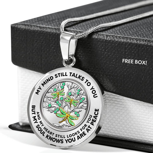 JL2307005 My Mind Golden Dragonflies New Family Tree Of Life Luxury Necklace with Back Engraving