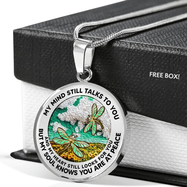 AG2508053 My Mind Still Talks To You Dragonflies Flower Luxury Necklace with Back Engraving