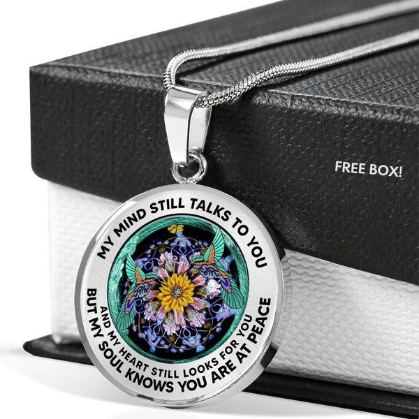 AG2808032 My Mind Still Talks To You Hummingbirds Flower Luxury Necklace with Back Engraving