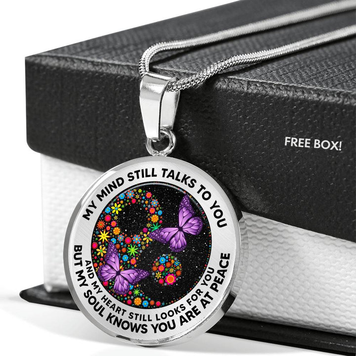AG2408037 My Mind Still Talks To You Purple Butterflies Yin Yang Flower Luxury Necklace with Back Engraving