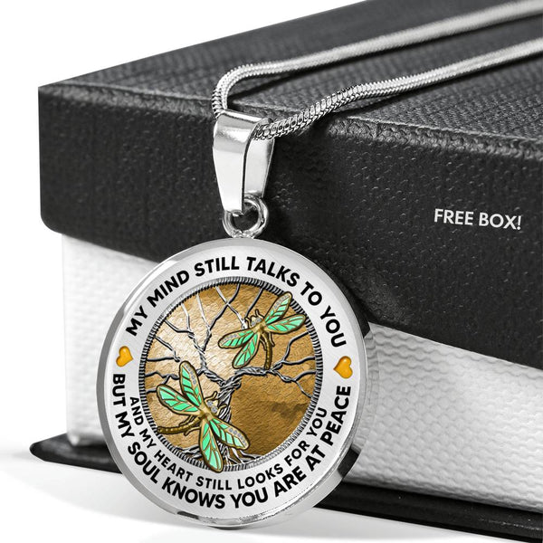 AG1308051 My Mind Still Talks To You Dragonflies Tree Of Life  Luxury Necklace with Back Engraving