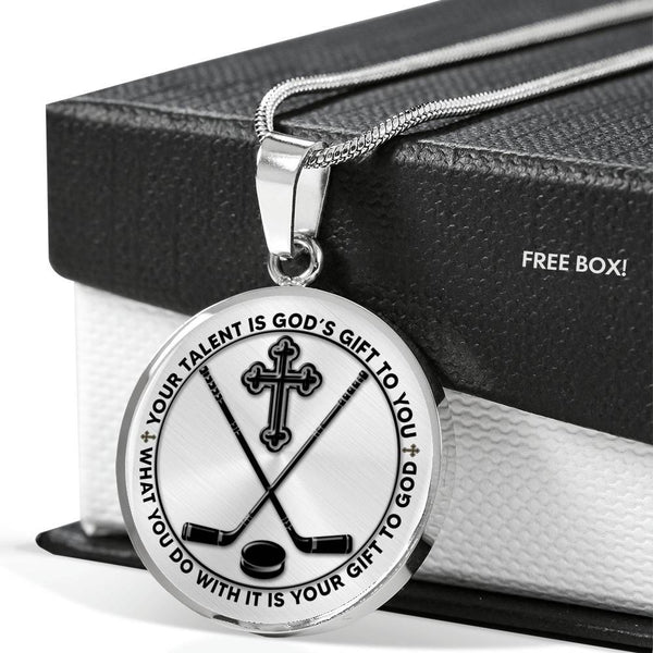 Your Talent Is God's Gift To You Hockey TMS03 Luxury Necklace with Back Engraving