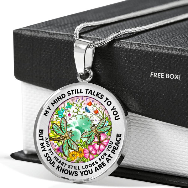 AG2408062 My Mind Still Talks To You Dragonflies Flower Luxury Necklace with Back Engraving