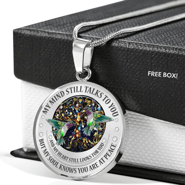 My Mind Still Talks To You Green Hummingbirds Titan Tree Of Life SP1909066 Luxury Necklace with Back Engraving