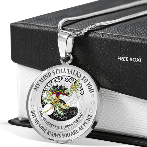 My Mind Still Talks To You Dragonflies Chakra Tree Of Life SP1909058 Luxury Necklace with Back Engraving