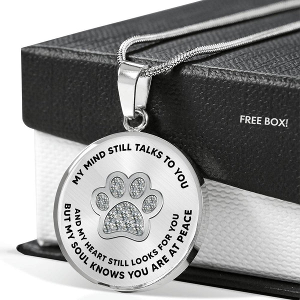 JL1507011 My Mind Silver One Paw Luxury Necklace with Back Engraving
