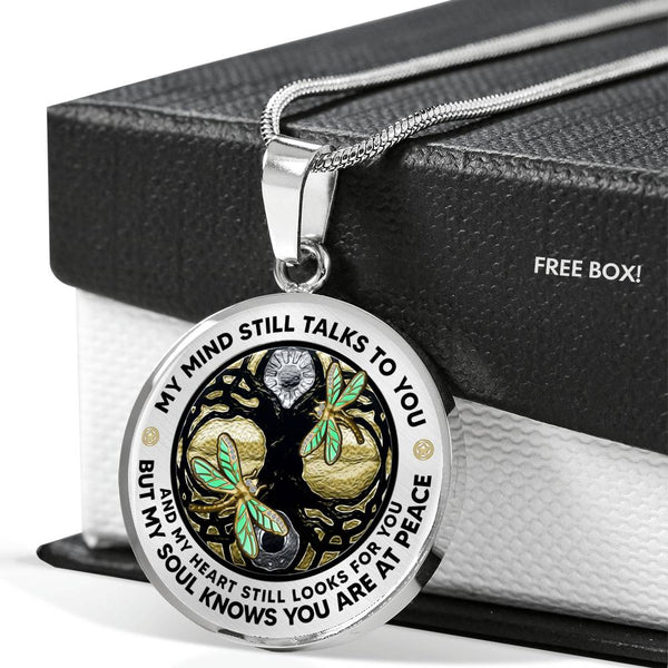 AG1508028 My Mind Still Talks To You Dragonflies Tree Of Life  Luxury Necklace with Back Engraving