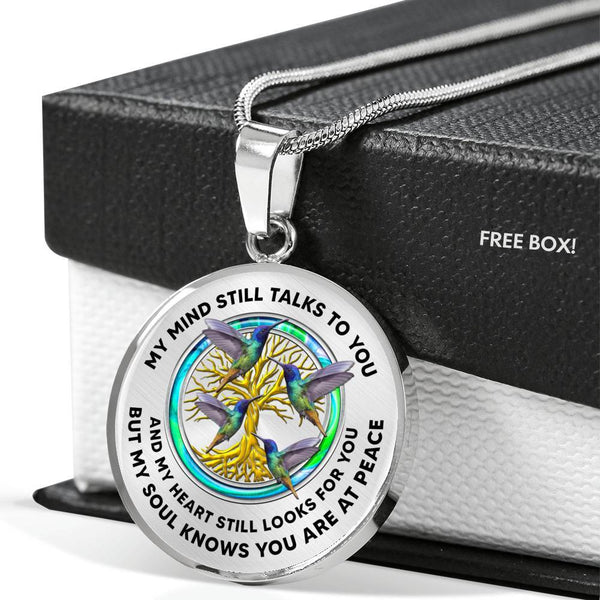 JL1407001 My Mind Still Talks To You Hummingbirds Opal Gold Tree Of Life Luxury Necklace with Back Engraving