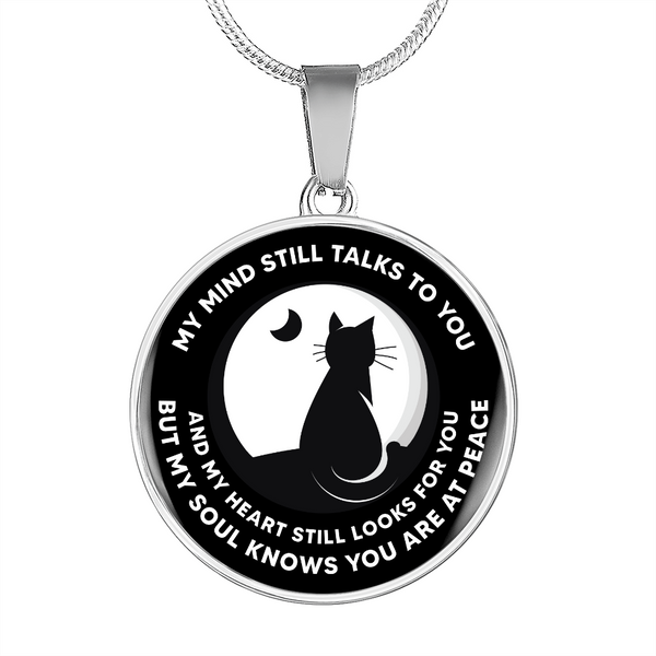 My Mind Still Talks To You Black Cat CNLVBC0004 Memorial Necklace