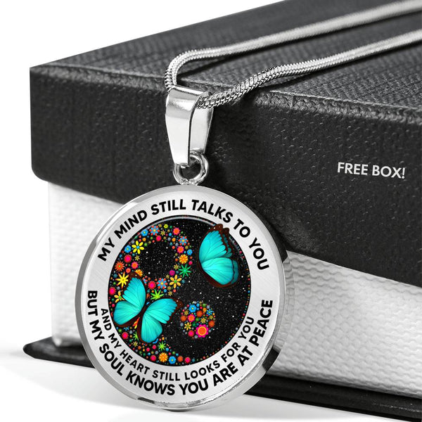 AG2408009 My Mind Still Talks To You Turquoise Butterflies Yin Yang Flower Luxury Necklace with Back Engraving