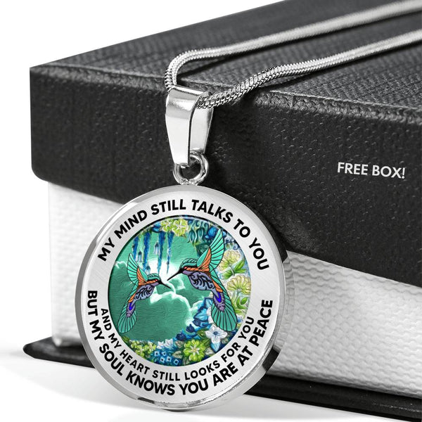 AG2408070 My Mind Still Talks To You Hummingbirds Flower Luxury Necklace with Back Engraving