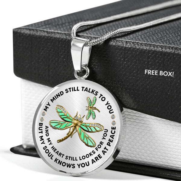 My Mind Still Talks To You Golden Dragonflies 2 Luxury Necklace with Back Engraving
