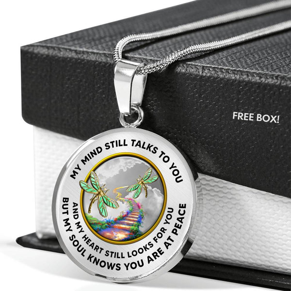 JL1407049 My Mind Still Talks To You Golden Dragonflies Stairway To Heaven And Sky Luxury Necklace with Back Engraving