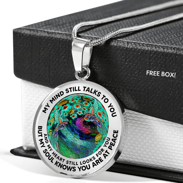 AG2608066 My Mind Still Talks To You Hummingbirds Flower Luxury Necklace with Back Engraving