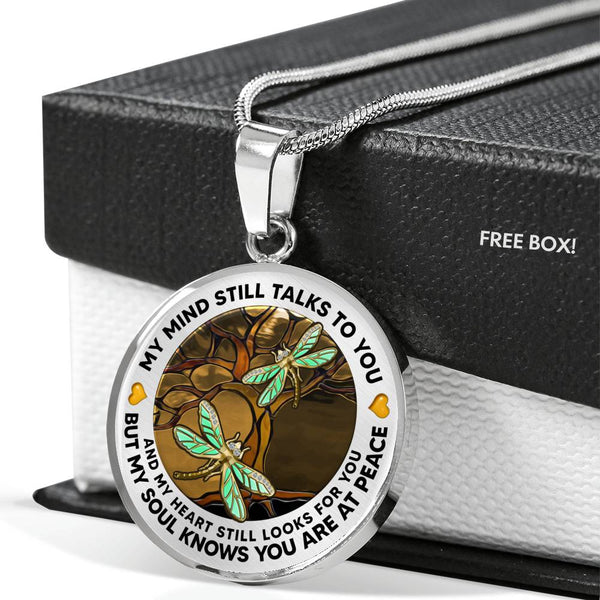 AG1308052 My Mind Still Talks To You Dragonflies Tree Of Life  Luxury Necklace with Back Engraving