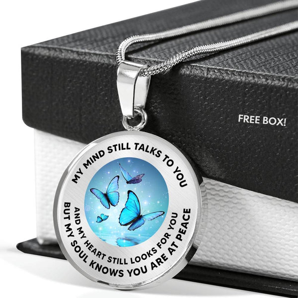 My Mind Still Talks To You Butterfly 01 Luxury Necklace with Back Engraving