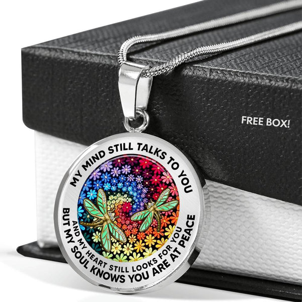 AG2408063 My Mind Still Talks To You Dragonflies Flower Luxury Necklace with Back Engraving