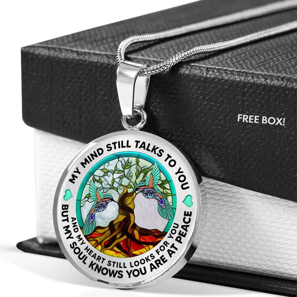 AG1308060 My Mind Still Talks To You Hummingbirds Tree Of Life  Luxury Necklace with Back Engraving
