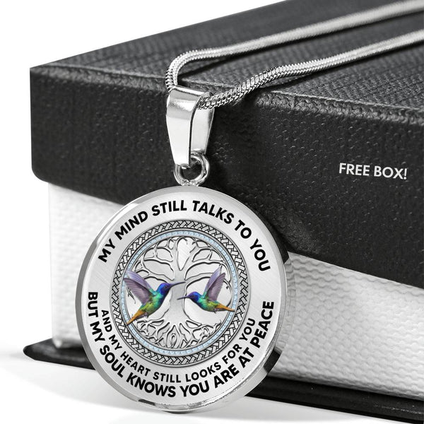 JL2207007 My Mind Hummingbird Silver Tree Of Life Luxury Necklace with Back Engraving