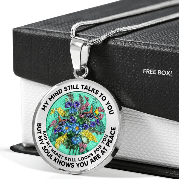 AG2908089 My Mind Still Talks To You Hummingbirds  Flower Luxury Necklace with Back Engraving