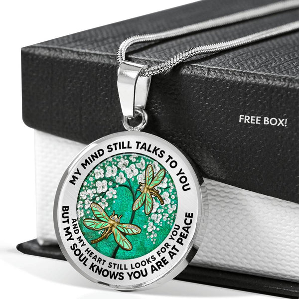 AG2508054 My Mind Still Talks To You Dragonflies Flower Luxury Necklace with Back Engraving