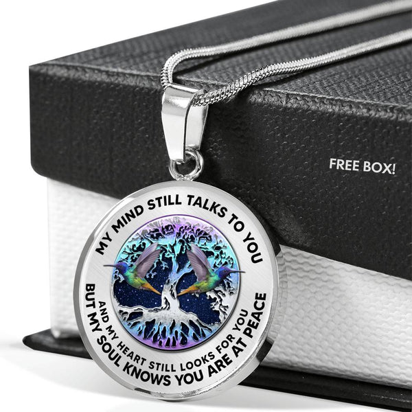 JL2207001 My Mind Hummingbird And Metal Tree Of Life With Galaxy Luxury Necklace with Back Engraving
