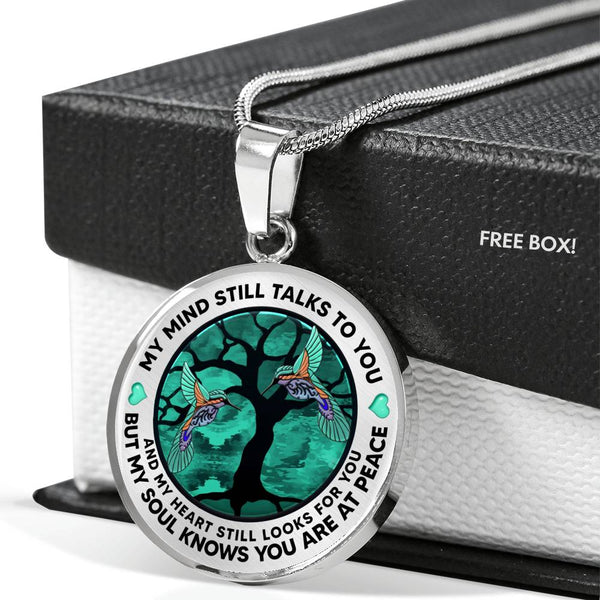 AG1308058 My Mind Still Talks To You Hummingbirds Tree Of Life  Luxury Necklace with Back Engraving