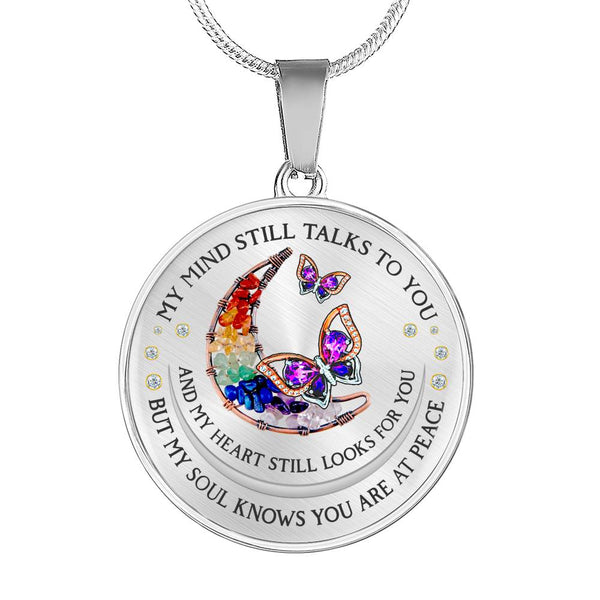 POLVSH0004 Purple Butterfly Moon Chakra My Mind Talks To You Luxury Necklace with Back Engraving